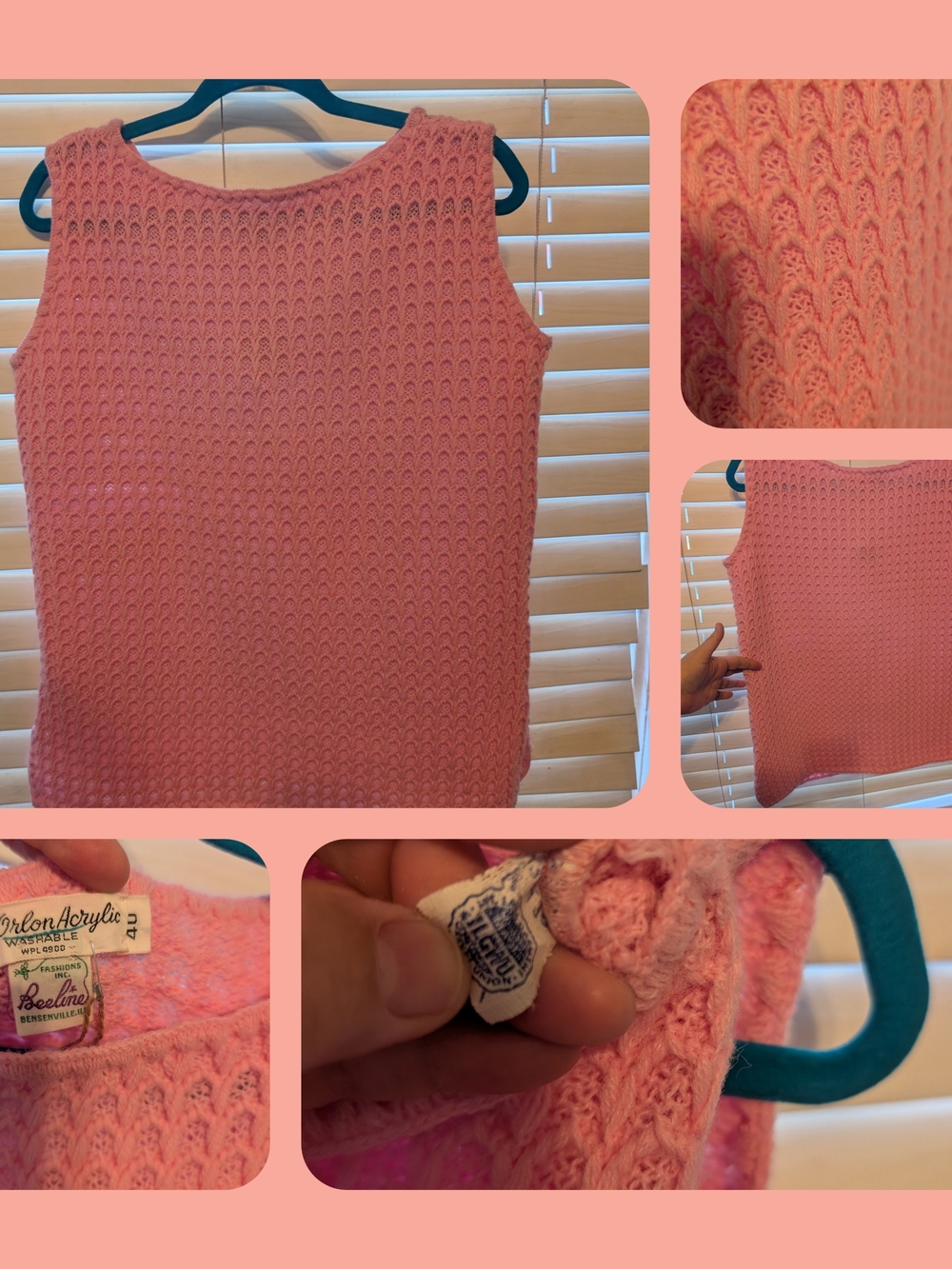 Pink Knit Shell Top